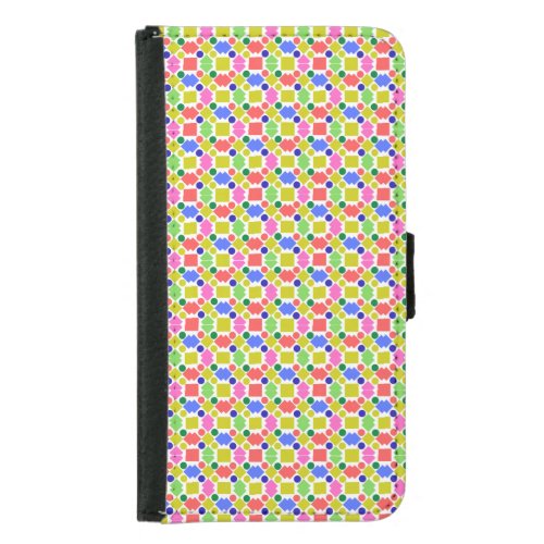New colorful geometric square and circle design  samsung galaxy s5 wallet case