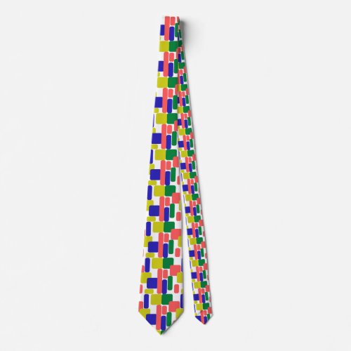 New colorful geometric square and rectangle neck tie