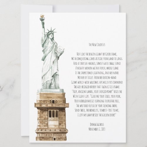 New Colossus Liberty Poem Greeting Card