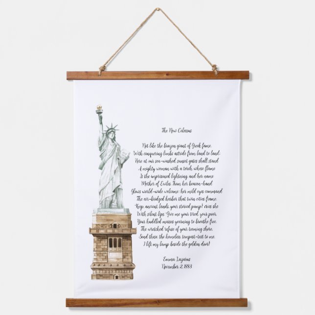 New Colossus Liberty Poem   Hanging Tapestry (Front)