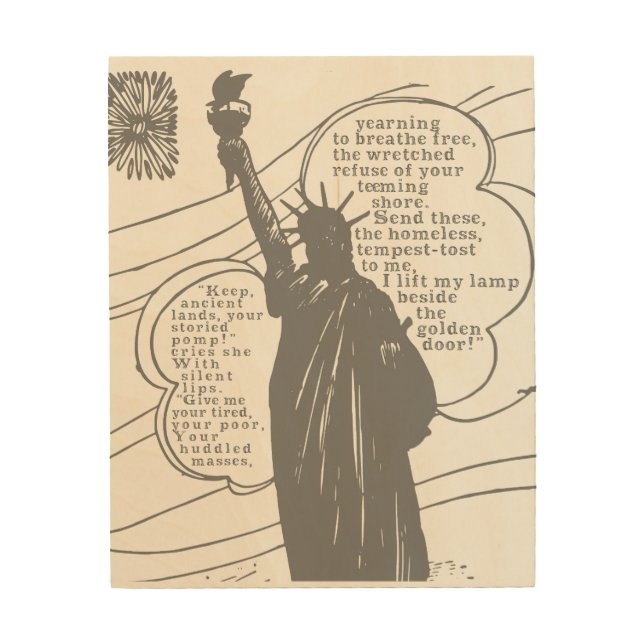 New Colossus Poem Wood Poster (Front)