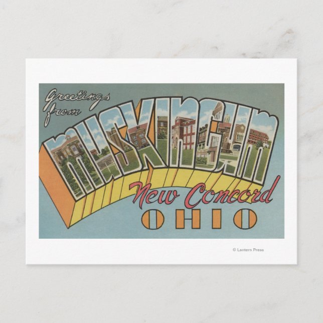 New Concord, Ohio - Muskingum County Postcard (Front)