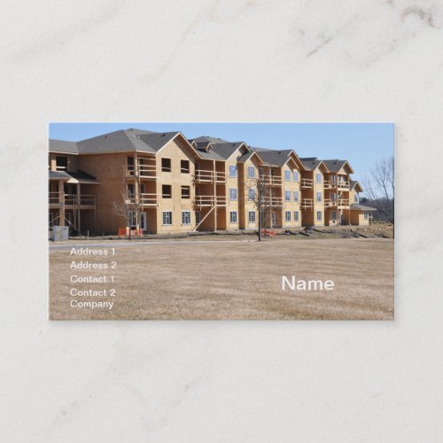 new condominium building under construction business card template