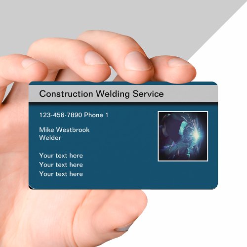 New Construction Welding Service Business Cards