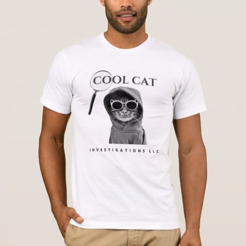 New Cool Cat logo with mag glass tee