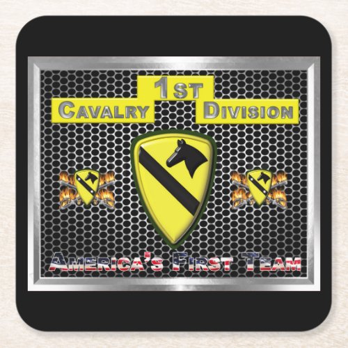 New Cool Redesigned 1st Cavalry Division Square Paper Coaster