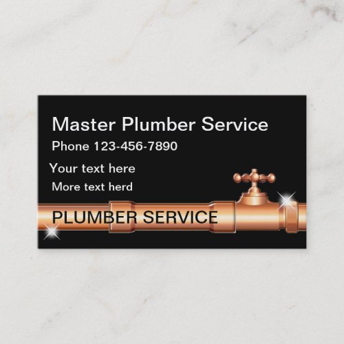 New Copper Pipes Plumber Business Card