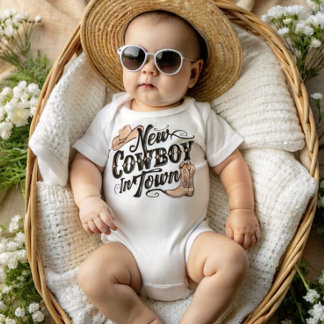 New Cowboy In Town Baby Bodysuit