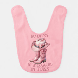 New Cowgirl In Town Baby Bib
