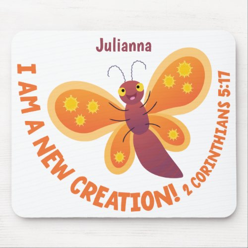 New creation cute butterfly cartoon bible verse mouse pad