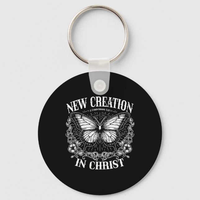 New Creation In Christ, Boho Christian, Western Fa Keychain (Front)