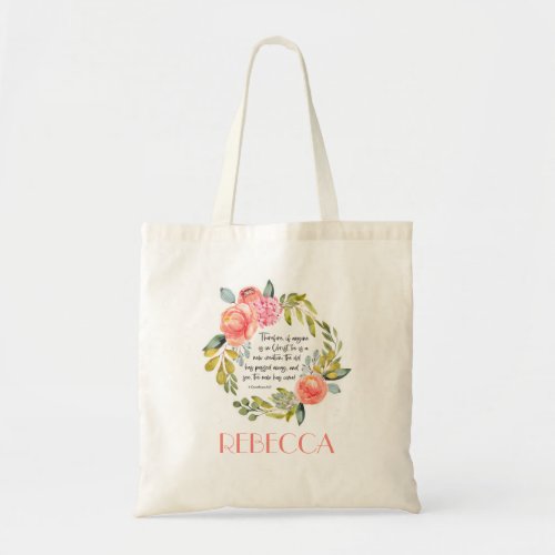 New Creation in Christ Personalized Floral Tote