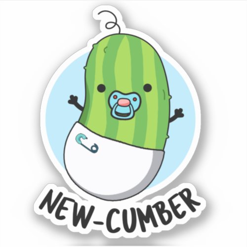 New_cumber Funny Veggie Cucumber Pun Sticker