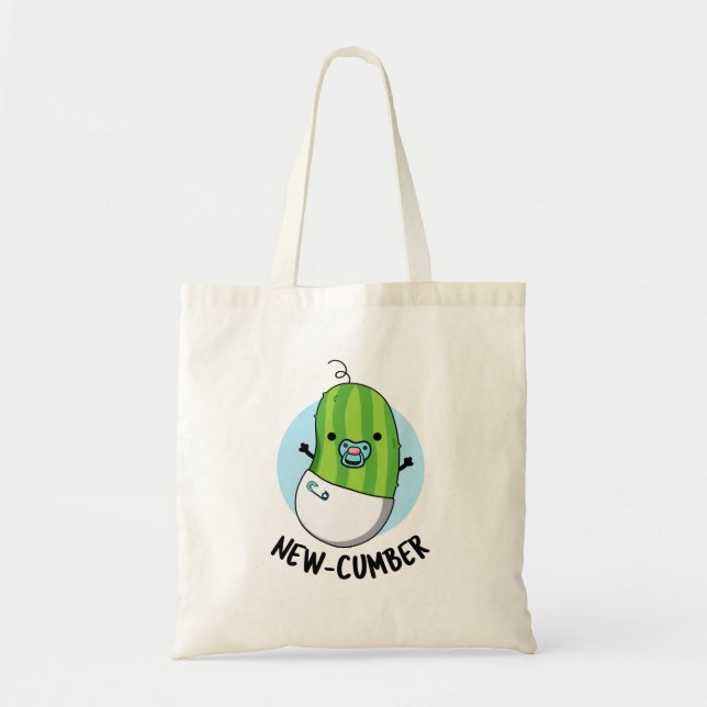New-cumber Funny Veggie Cucumber Pun  Tote Bag (Front)