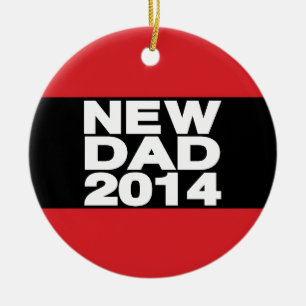 New Dad 2014 Lg Red Ceramic Ornament