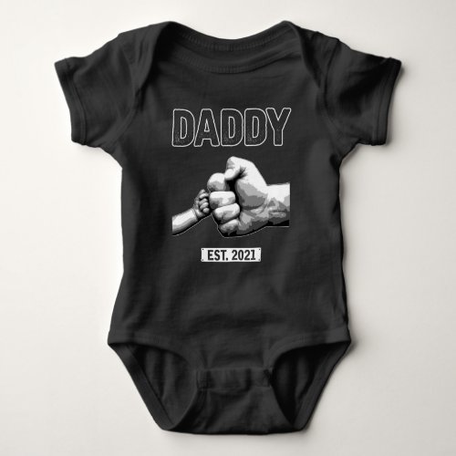 New Dad 2021 Daddy Fist Bump Son and Father Baby Bodysuit