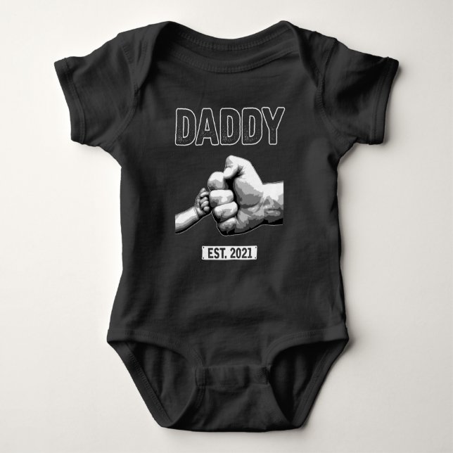 New Dad 2021 Daddy Fist Bump Son and Father Baby Bodysuit (Front)