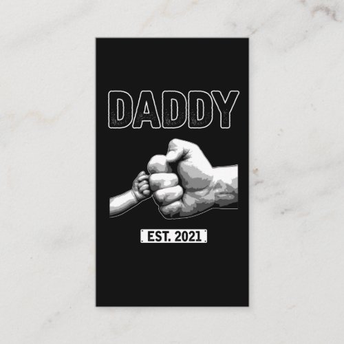 New Dad 2021 Daddy Fist Bump Son and Father Business Card