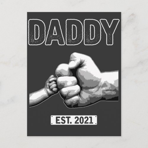 New Dad 2021 Daddy Fist Bump Son and Father Postcard