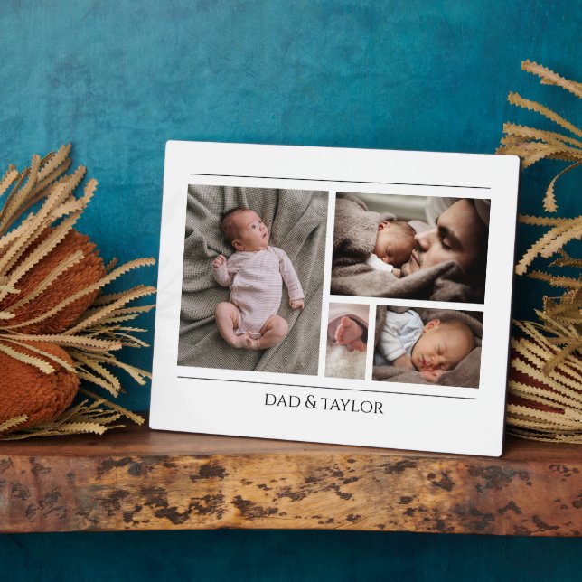 New Dad And Baby Photo Plaque (Side)