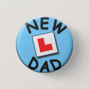 25mm 1" Button Badge DAD TO BE 'BLUE' Novelty Cute Pregnant 