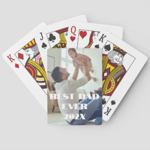 New Dad Best Ever - Custom Full Photo Poker Cards