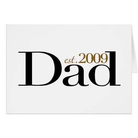 New Dad Est 2009 Cards (Front Horizontal)