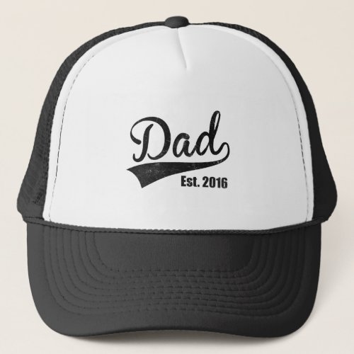 New Dad Established 2016 Vintage Style Trucker Hat