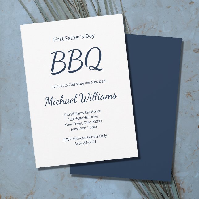 New Dad Father's Day BBQ Simple Minimalist  Invitation (Creator Uploaded)