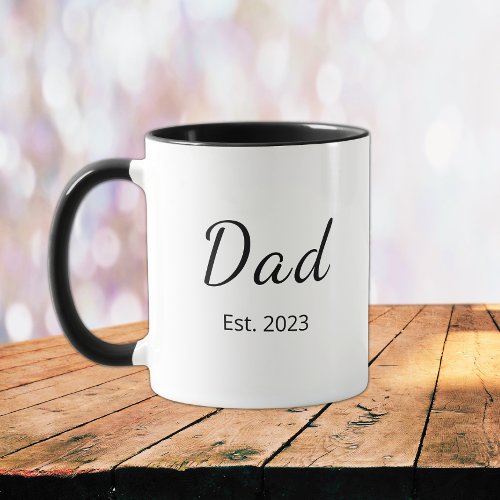 New Dad Fathers Day Minimalist Black White Mug
