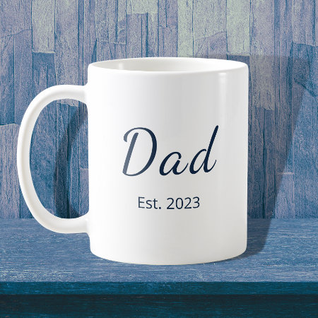 New Dad Father's Day Minimalist Blue Typography Coffee Mug