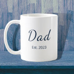 New Dad Father&#39;s Day Minimalist Blue Typography Coffee Mug at Zazzle