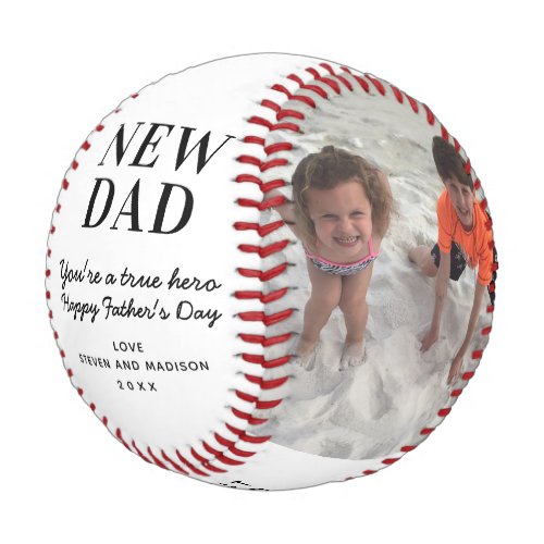 New Dad Fathers Day Photo Keepsake Name Baseball