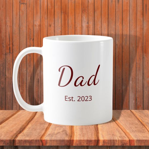 New Dad Fathers Day Red Typography Minimalist Coffee Mug