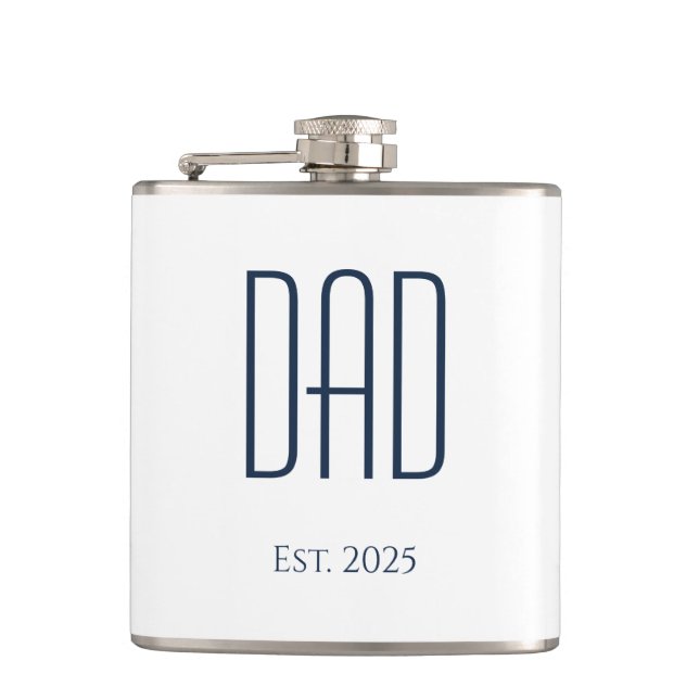 New Dad Father's Day Simple Minimalist    Flask (Front)