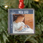 New Dad First Christmas Photo Metal Ornament<br><div class="desc">Celebrate your first year as a father with this charming keepsake ornament. Personalize the ornament with a photo of you and your baby,  and your baby's name and birth date.</div>