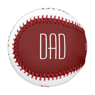 New Dad First Father's Day Minimalist Red White Baseball
