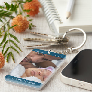 New Dad First Time Dad Custom Photo Father Gift Keychain