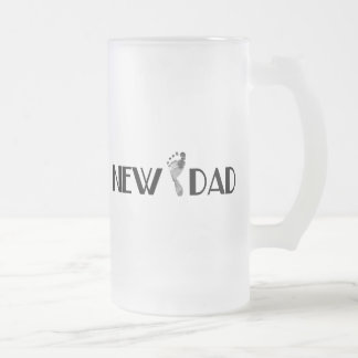 New Dad Frosted Glass Beer Mug