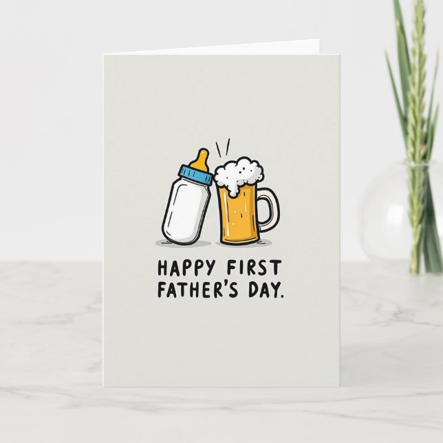 New Dad Funny First Fathers Day Card (Front)