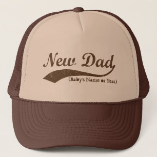 New Dad Hat, Personalized s Name or Year Trucker Hat