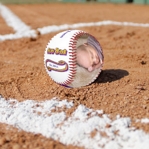 New Dad in Retro Pop Colors Baseball