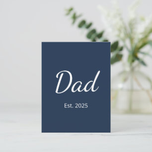 New Dad Minimalist Father's Day Blue Holiday Postcard