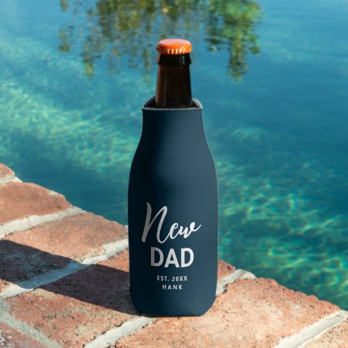 New Dad Modern Established Personalized Bottle Cooler