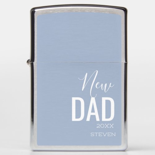 New Dad Of Baby Boy Blue Custom Zippo Lighter