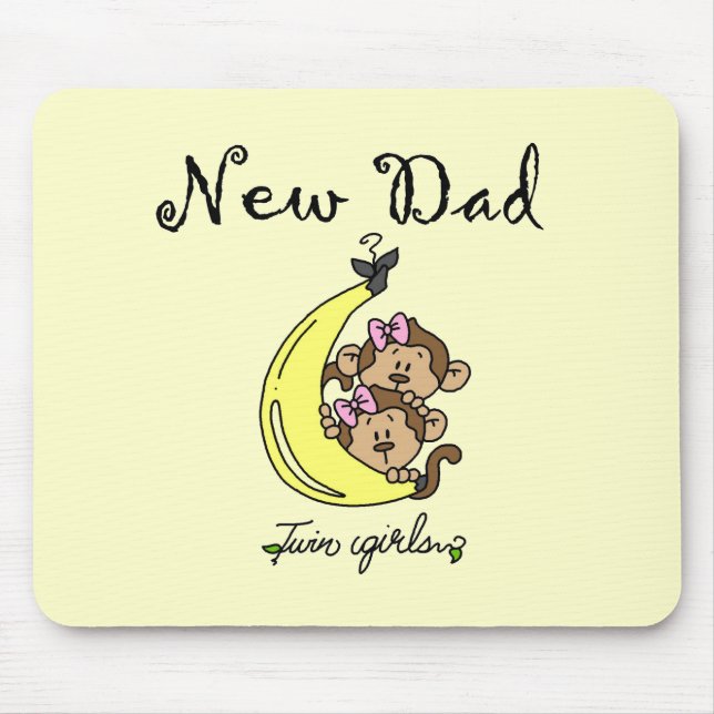 New Dad of Twin Girls Tshirts and Gifts Mouse Pad (Front)