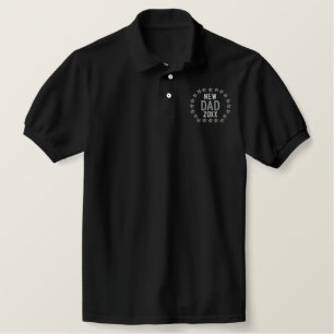 New Dad Personalize YEAR Stars Embroidery Embroidered Polo Shirt