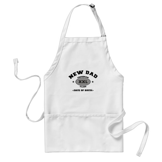 New Dad Personalized Gift XXL Adult Apron (Front)