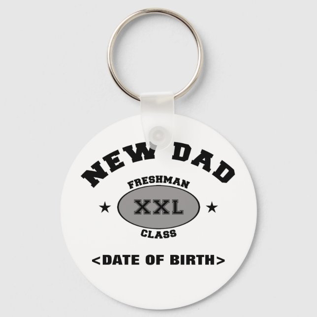 New Dad Personalized Gift XXL Keychain (Front)