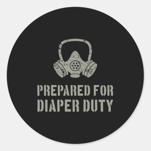 New Dad Prepared For Diaper Duty Fun  Classic Round Sticker
